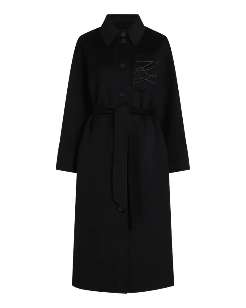 Karl Lagerfeld Mantel mit Gürtel - Schwarz Schwarz