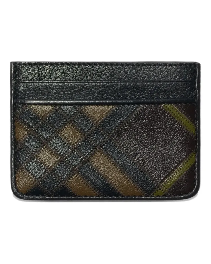 Burberry check-intarsia card holder - Grün Grün