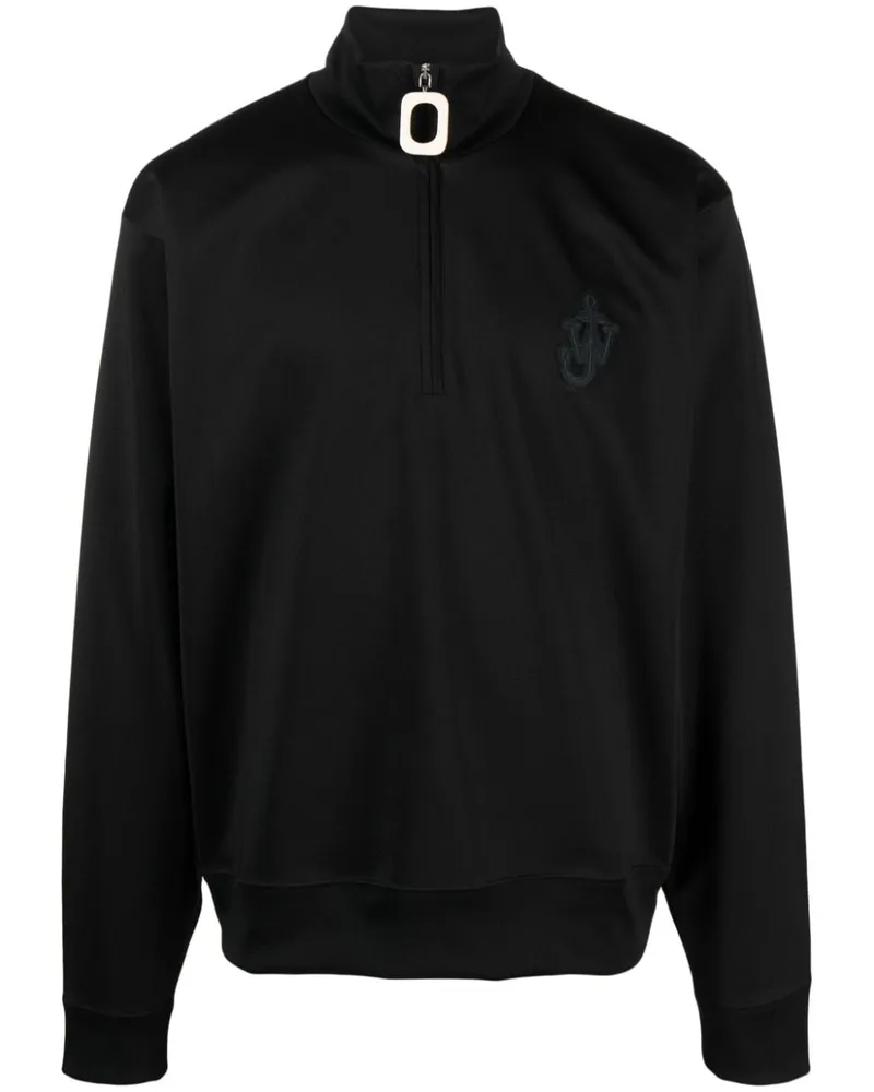 J.W.Anderson Sweatshirtjacke mit Logo-Patch - Schwarz Schwarz