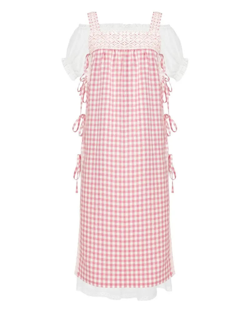 SLEEPER Greta Kleid im Layering-Look - Rosa Rosa