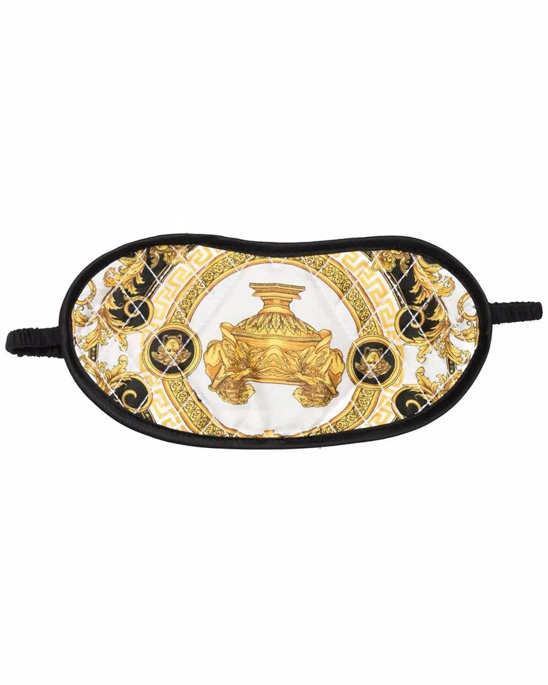 Versace Barocco print sleeping eye mask Black