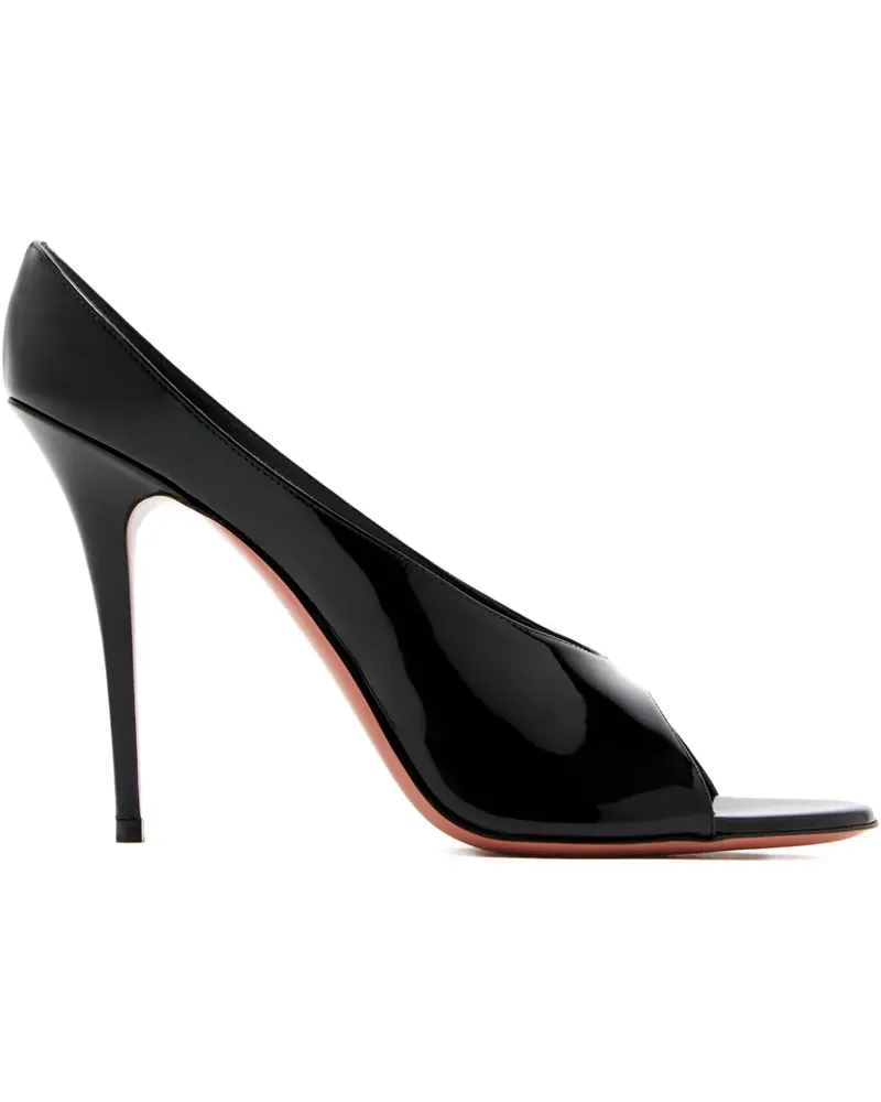 Amina Muaddi Anok patent sandals - Schwarz Schwarz