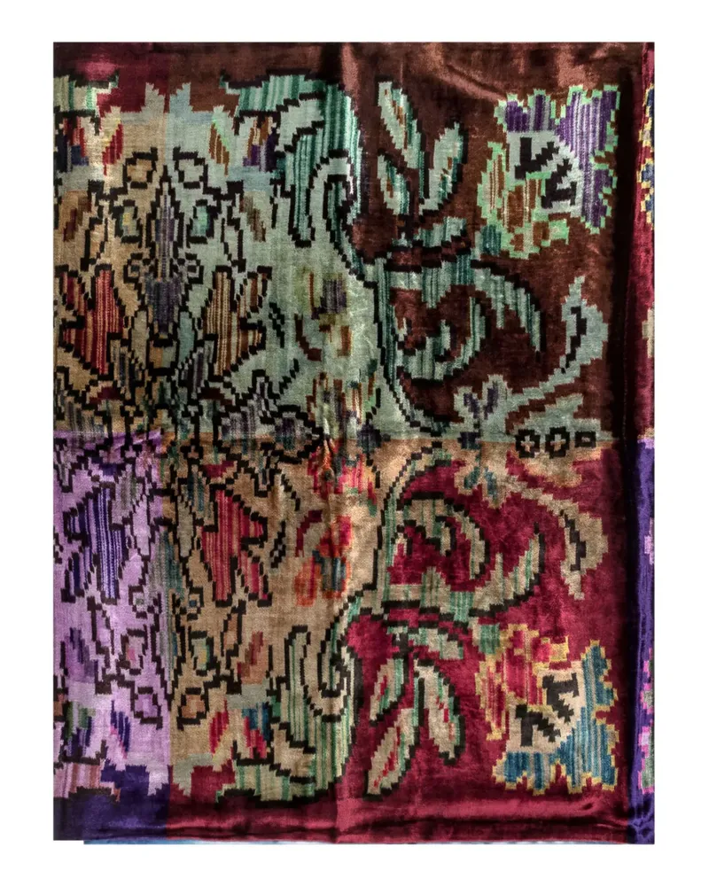 Pierre-Louis Mascia Seidenschal mit Blumenmuster - Braun Braun
