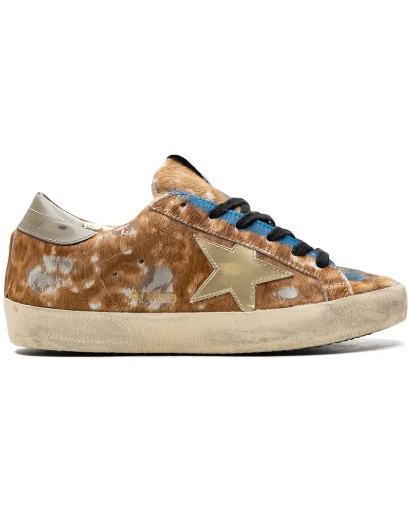 Golden Goose Super-Star Leo Hazelnut/Light Grey/Gold/Grey/Blue Sneakers - Braun Braun