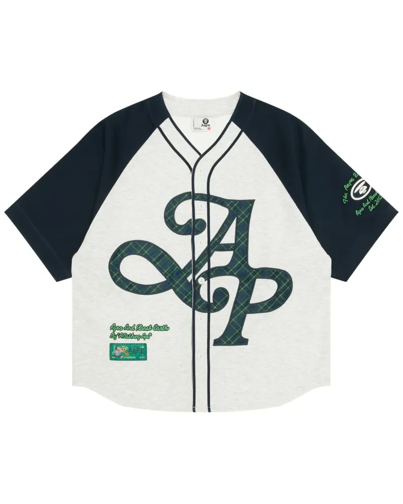 BAPE Hemd mit Logo-Print Grau