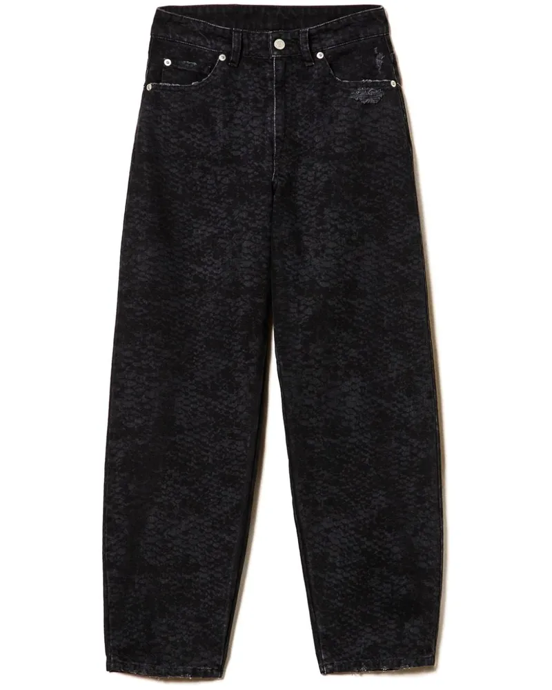 Twin-Set Jeans mit Schlangen-Print - Schwarz Schwarz