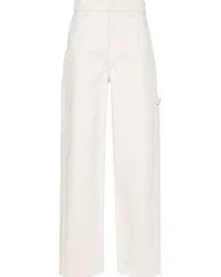 Max Mara Weite High-Rise-Jeans Nude