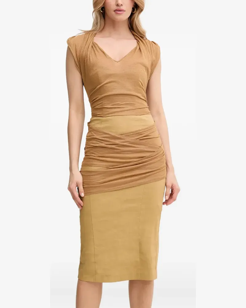 Pinko Drapiertes Midikleid - Nude Nude