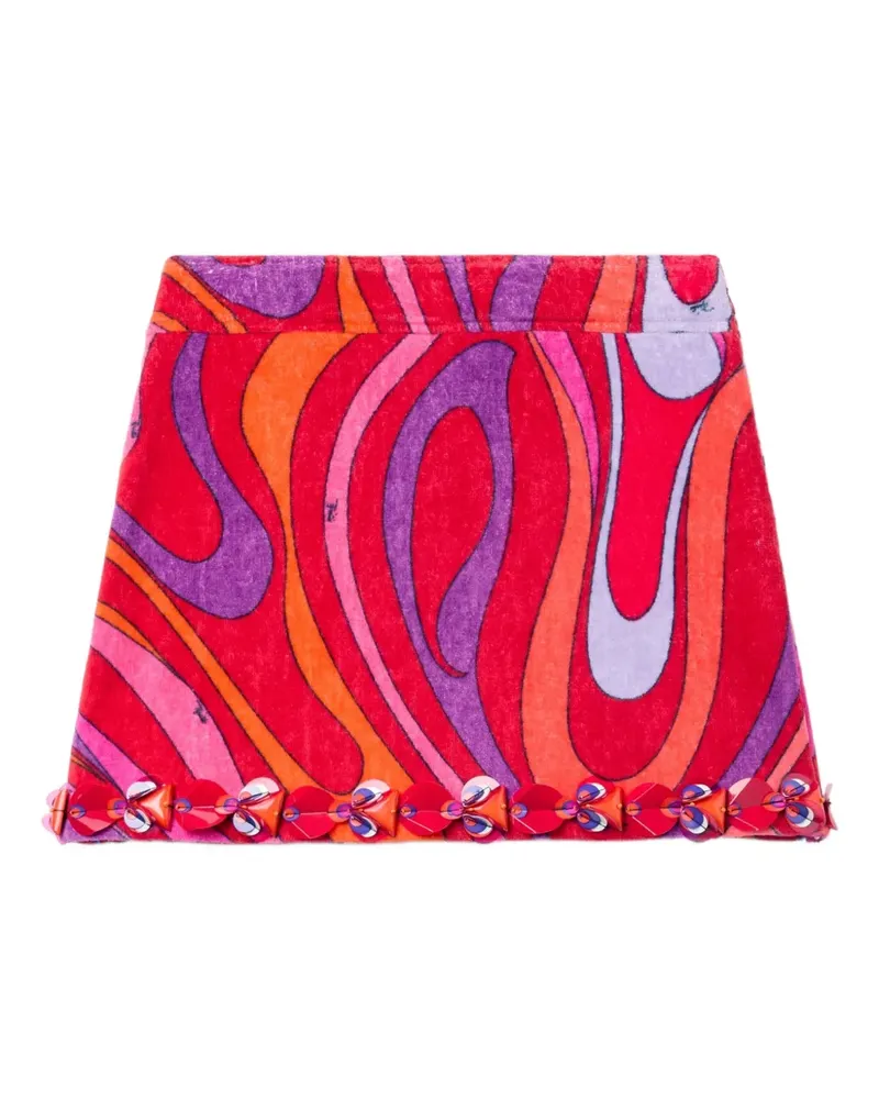 Emilio Pucci Bestickter Minirock mit Marmo-Print - Rosa Rosa