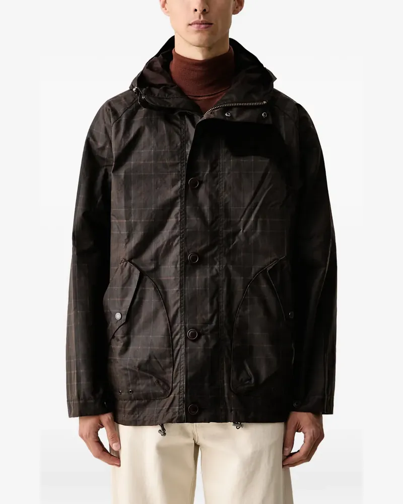 Barbour Kapuzenjacke mit Karomuster - Braun Braun