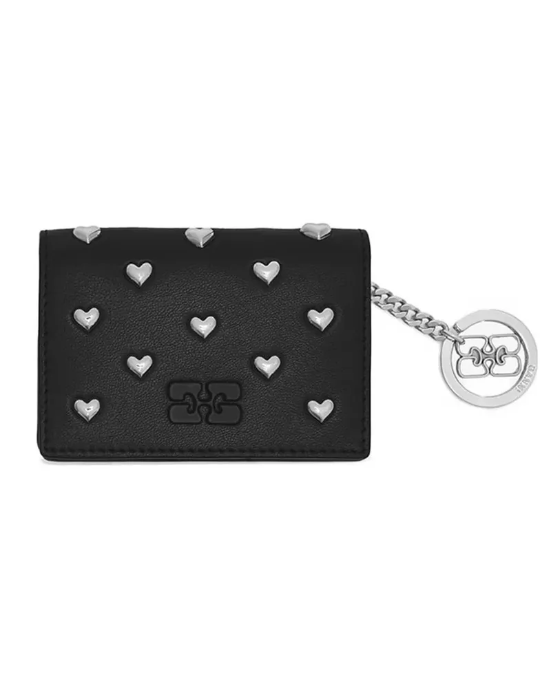 Ganni Bou heart-stud wallet - Schwarz Schwarz