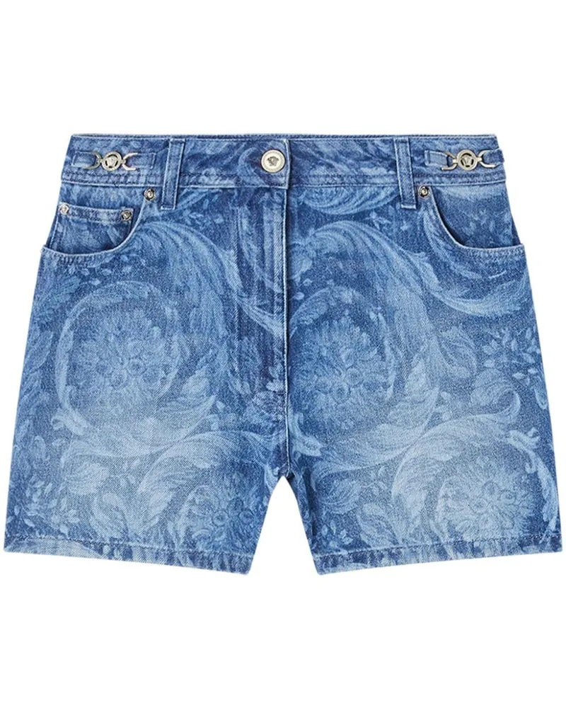 Versace Shorts mit Logo-Patch - Blau Blau