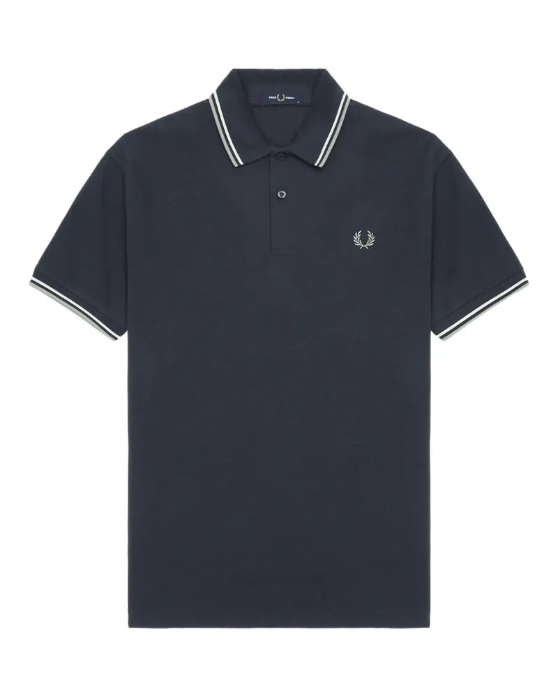 Fred Perry Piqué-Poloshirt mit Kontrasträndern - Blau Blau