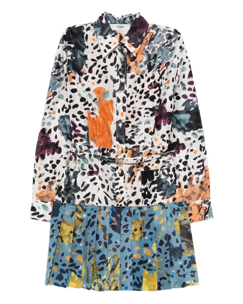 Fendi long-sleeve mini dress - Weiß Weiß