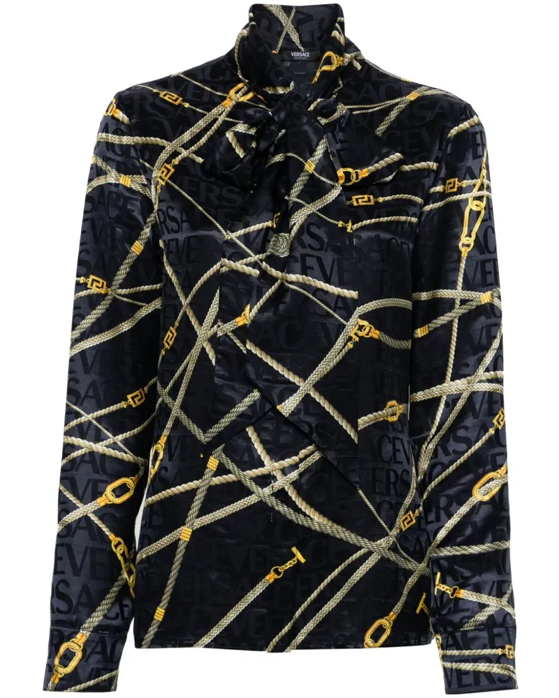 Versace Hemd mit Seil-Print - Blau Blau