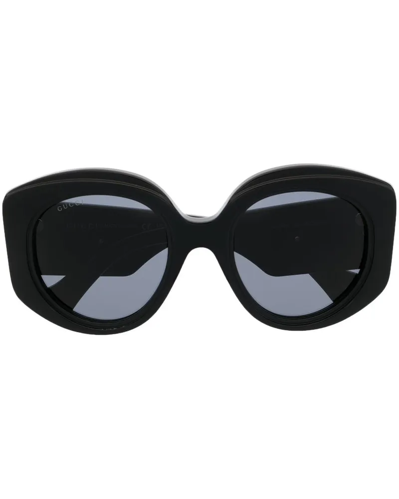 Gucci Sonnenbrille mit eckigem Gestell - Schwarz Schwarz
