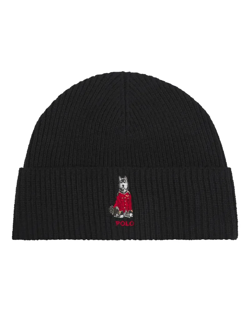 Ralph Lauren Holiday Dog Beanie - Schwarz Schwarz