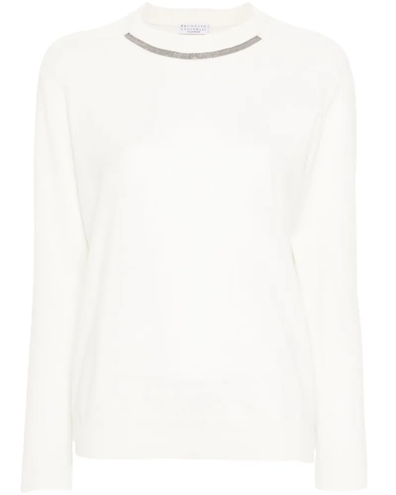 Brunello Cucinelli Gestrickter Pullover - Weiß Weiß