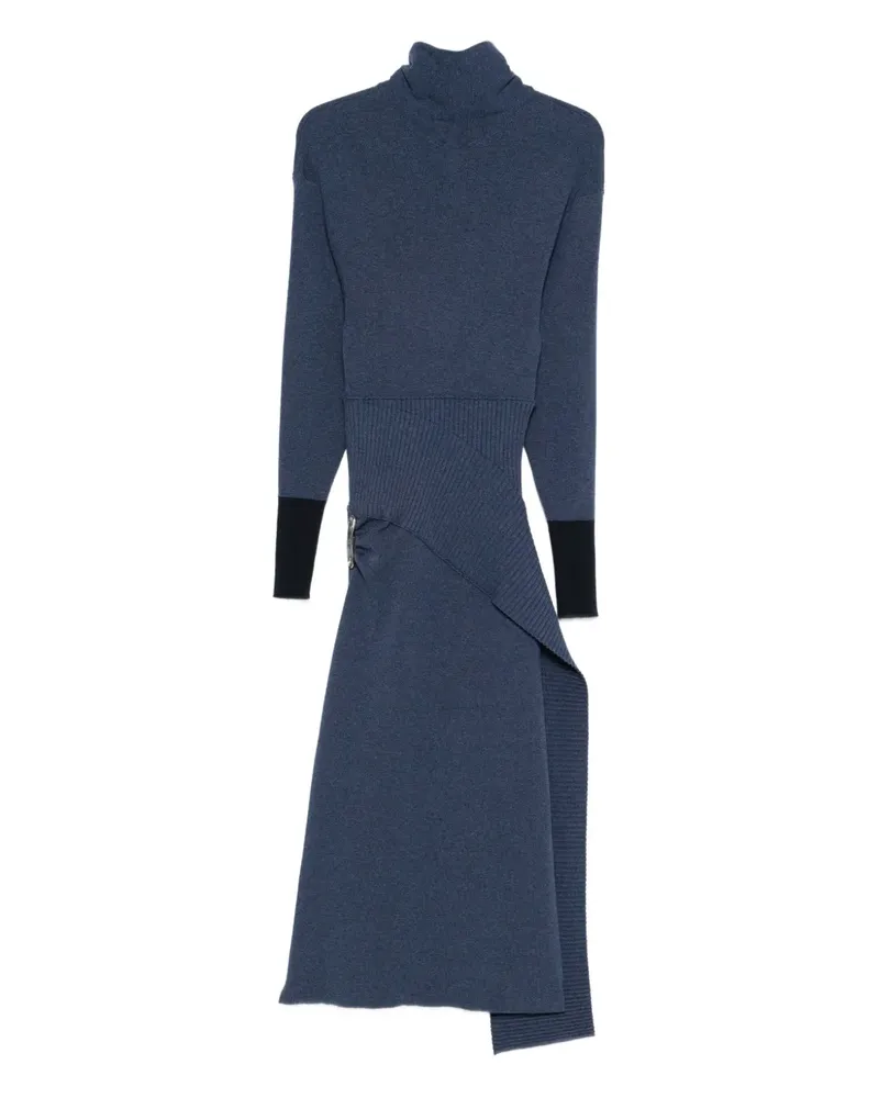 Lanvin safety pin-detail roll-neck dress - Blau Blau