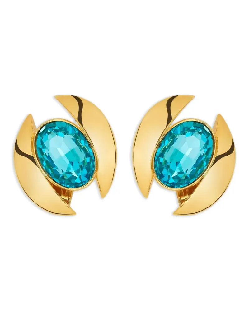 Oscar de la Renta Kristallohrringe mit Ovalschliff - Gold Gold