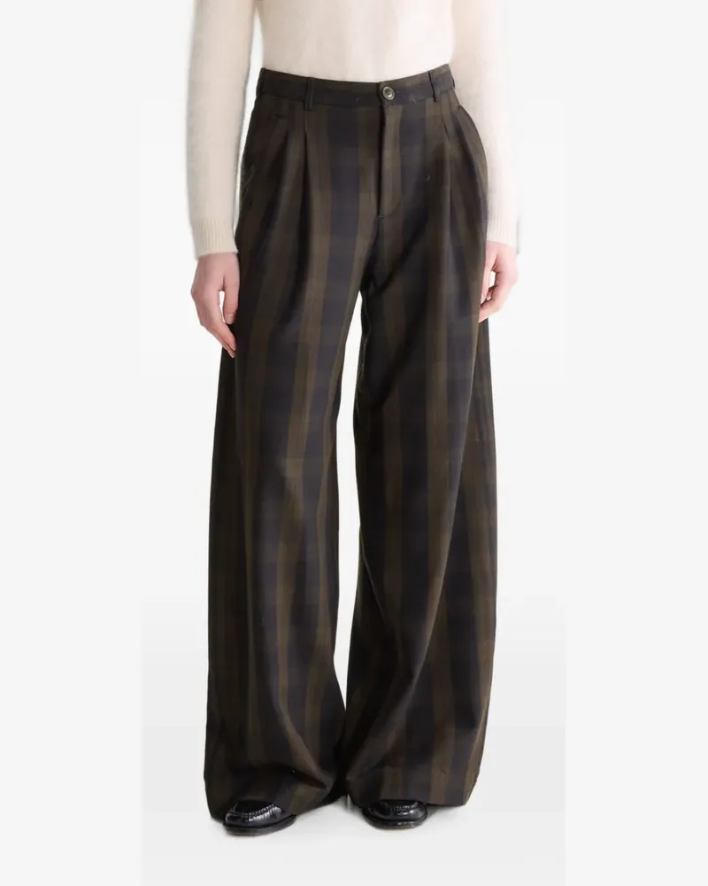 Bellerose Volkert check-pattern wide-leg trousers - Blau Blau