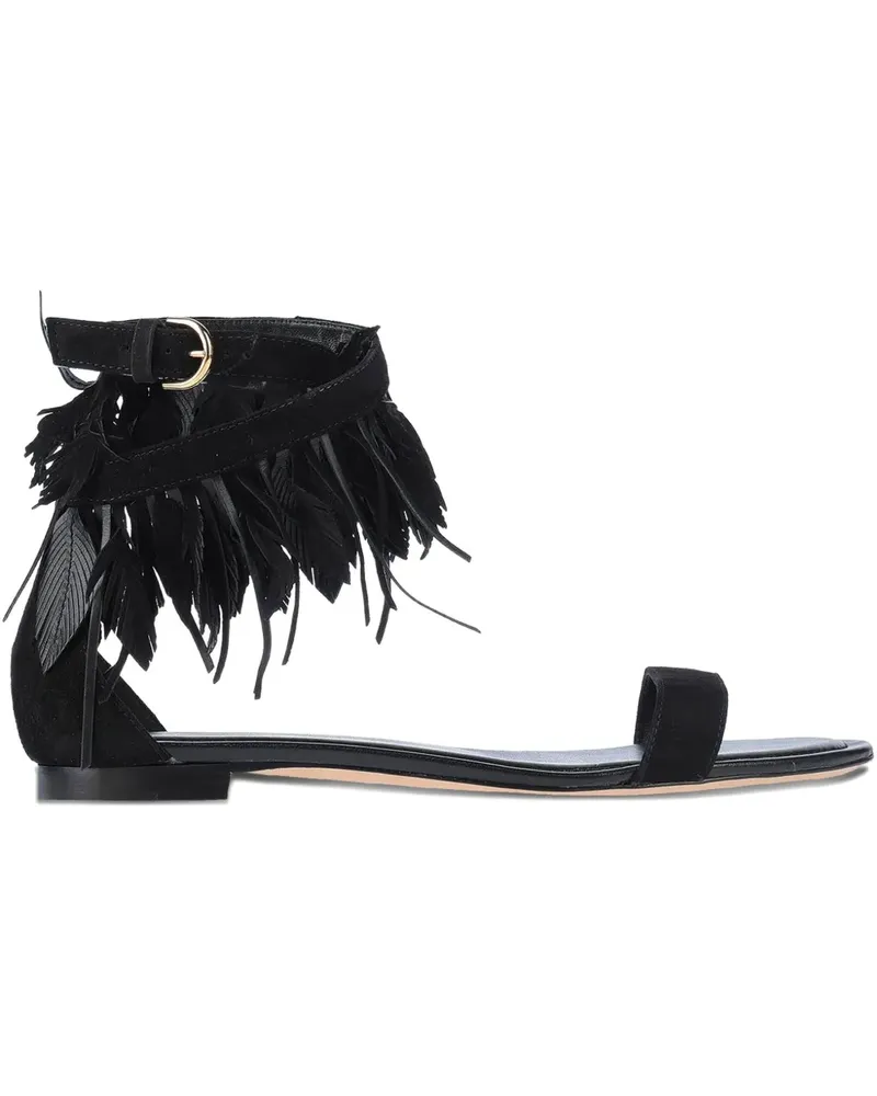 TOD'S Sandalen mit Fransen - Schwarz Schwarz