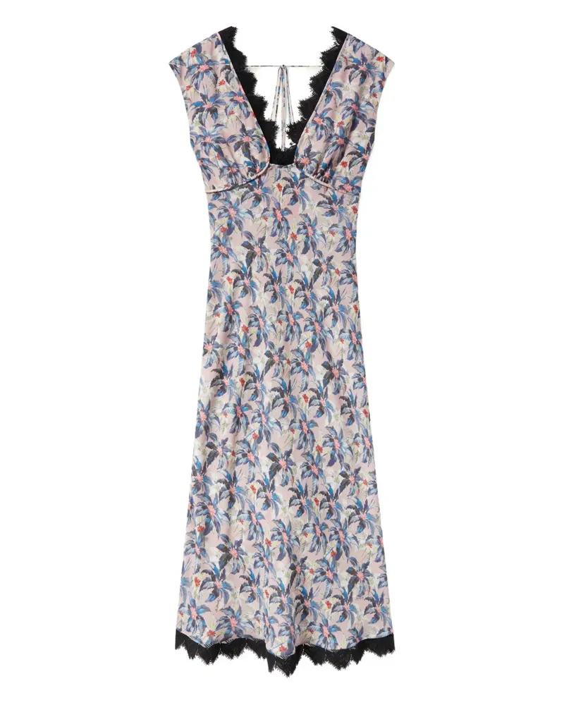 La DoubleJ Luna Midikleid mit Blumen-Print - Rosa Rosa