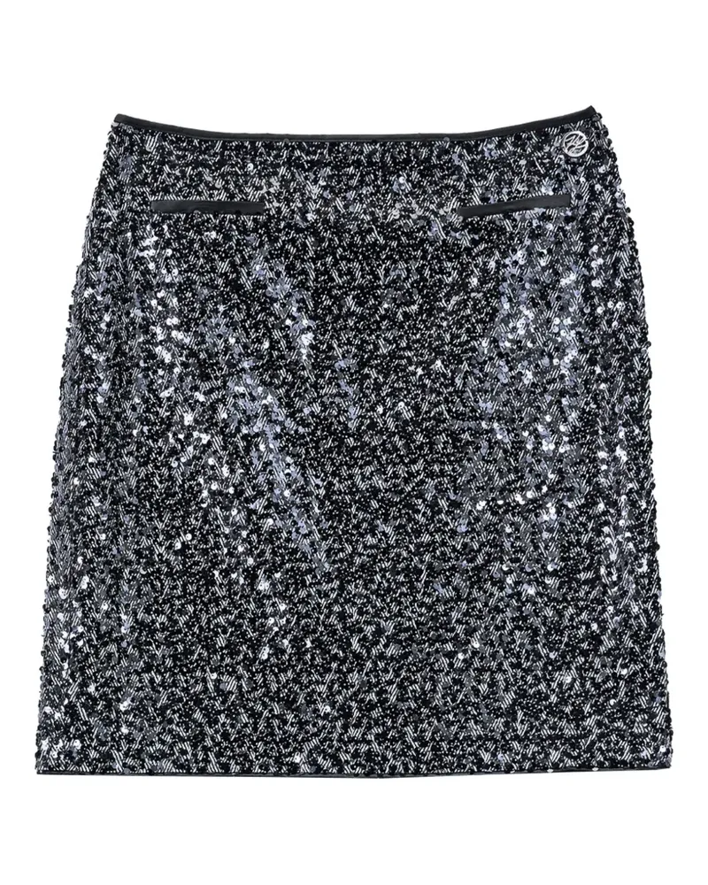 Karl Lagerfeld Karl Autograph Midirock mit Pailletten - Schwarz Schwarz