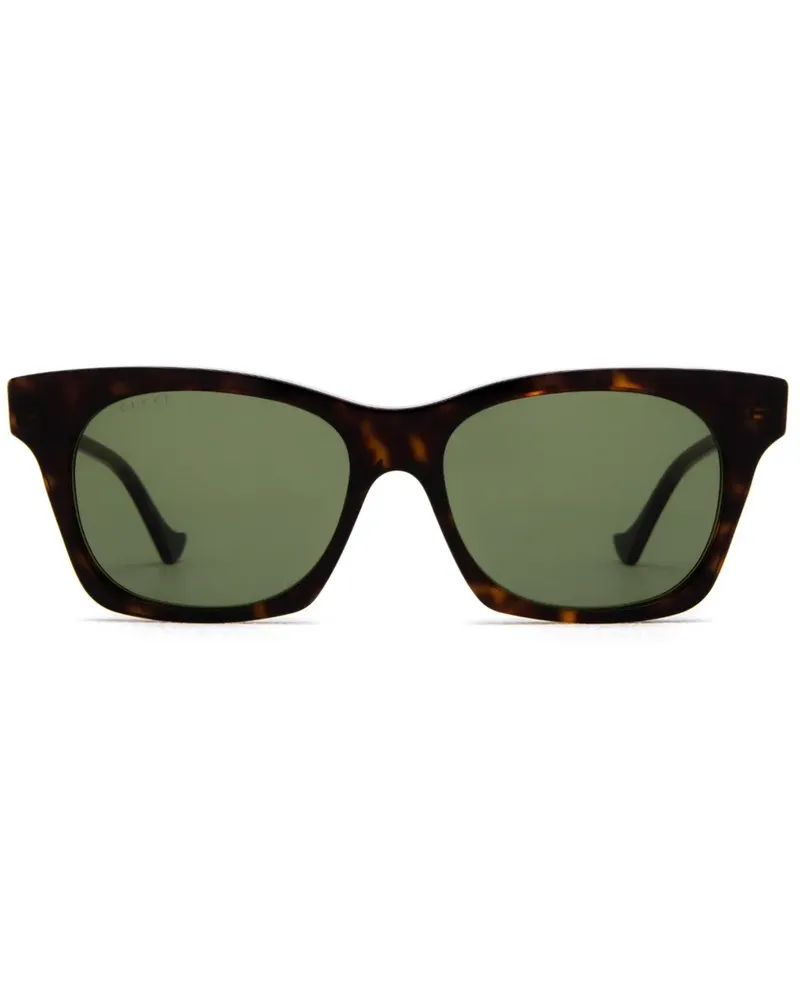 Gucci Sonnenbrille mit eckigem Gestell - Braun Braun