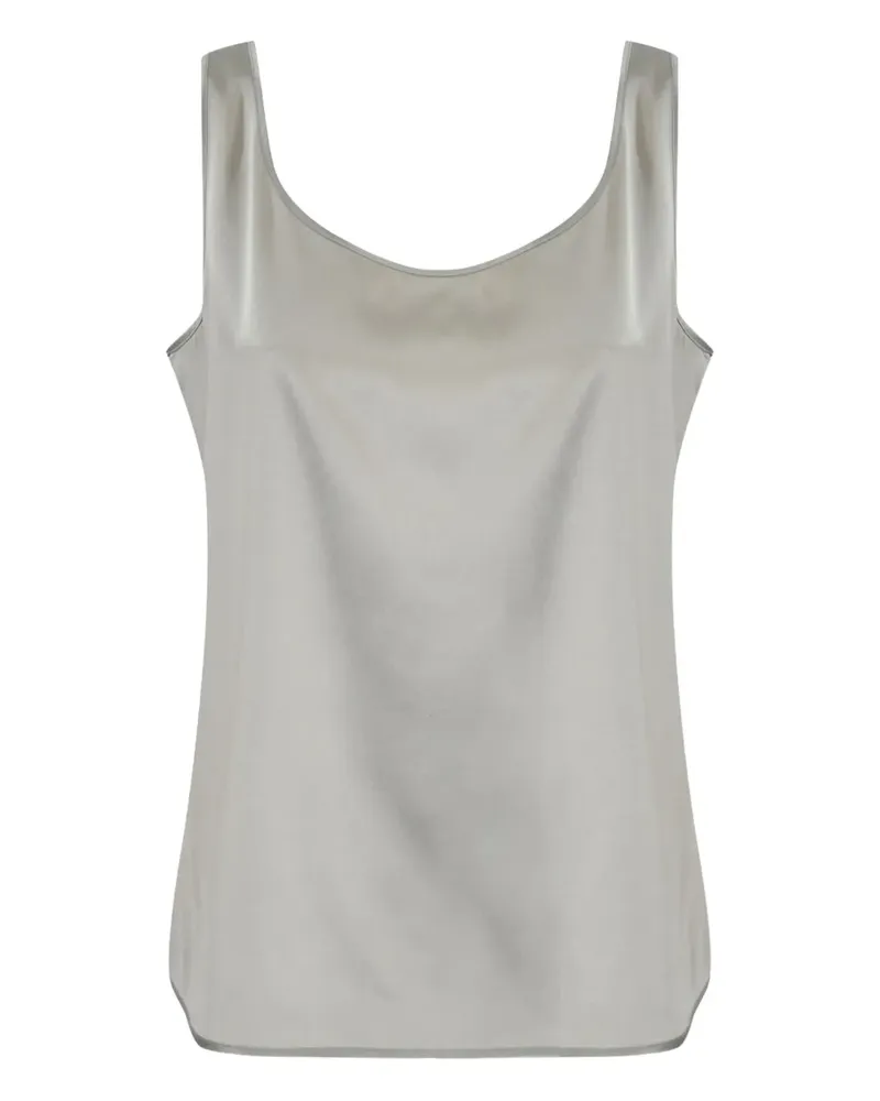Max Mara Top mit U-Ausschnitt - Grau Grau