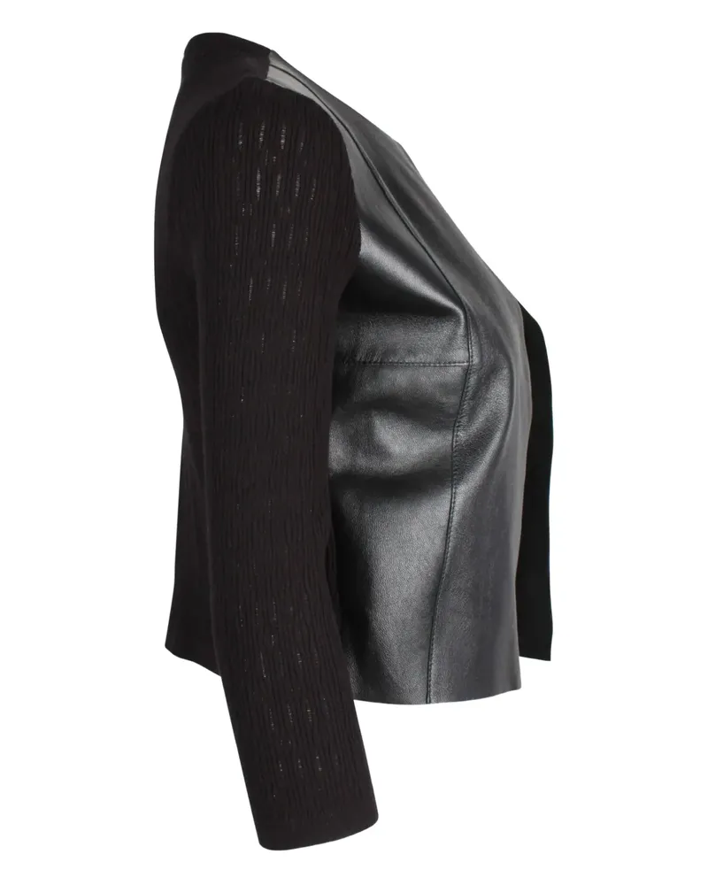 MAX&Co. knitted-leather jacket - Schwarz Schwarz