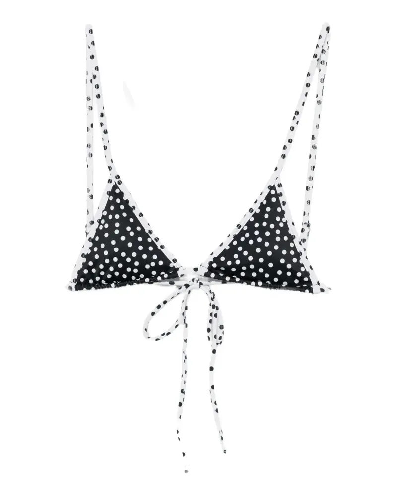 Leslie Amon Cynthia polka-dot bikini top - Schwarz Schwarz