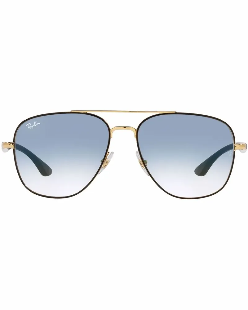 Ray Ban Eckige Pilotenbrille - Schwarz Schwarz