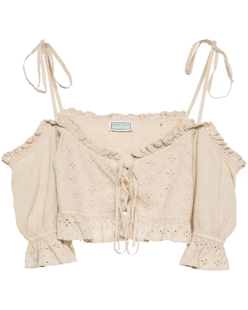 Guess Top mit Lochstickerei - Nude Nude