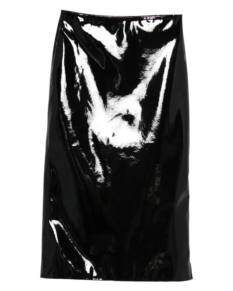 FRANKIE Shop Samantha high-shine skirt - Schwarz Schwarz