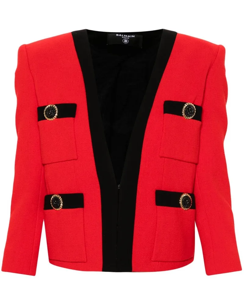 Balmain Jacke mit Taschen - Rot Rot