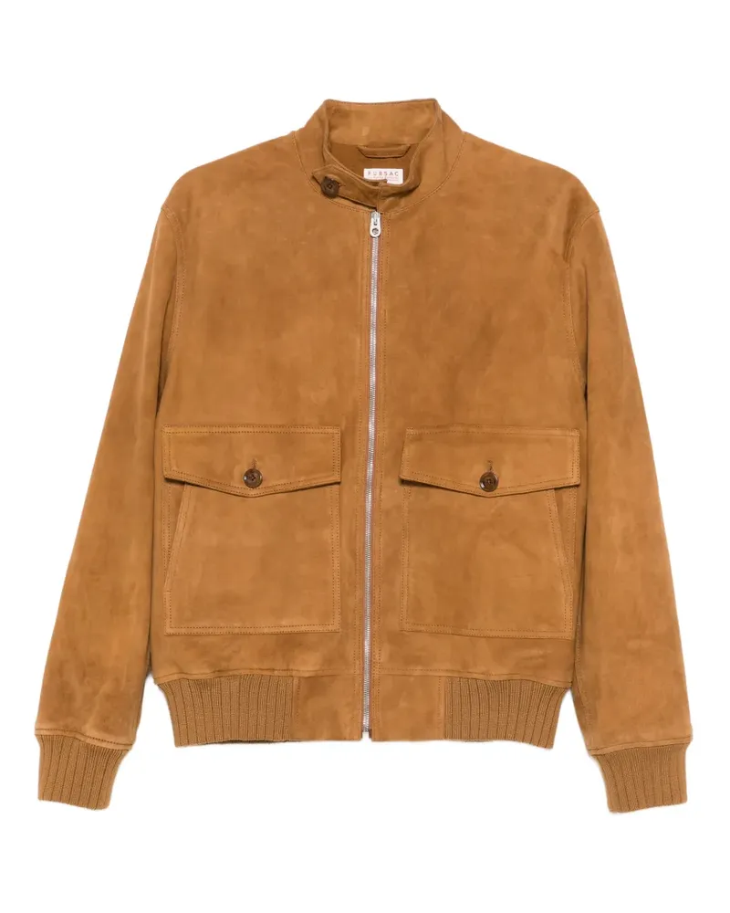 FURSAC Wildlederjacke mit Reißverschluss - Braun Braun