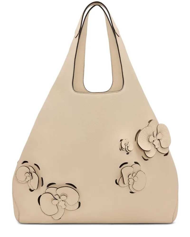 Oscar de la Renta The Laser-Cut Orchid Topaz Tote Bag - Nude Nude