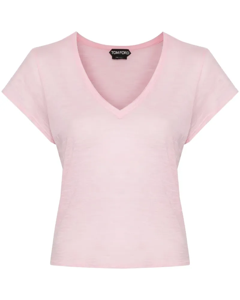 Tom Ford Semi-transparentes T-Shirt - Rosa Rosa