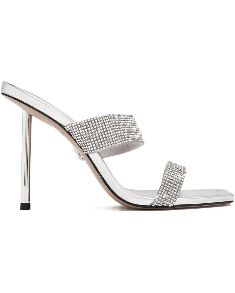 Schutz Sandalen mit Kristallen 110mm - Silber Silber