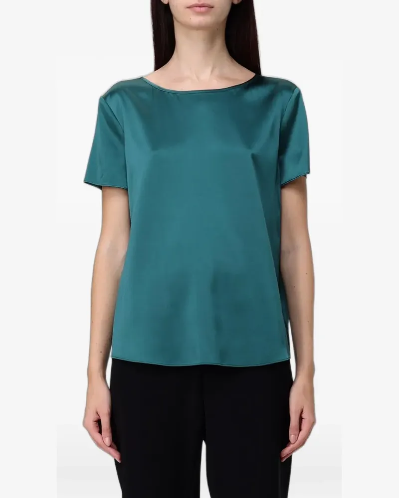 Emporio Armani satin-finish short-sleeve top - Grün Grün