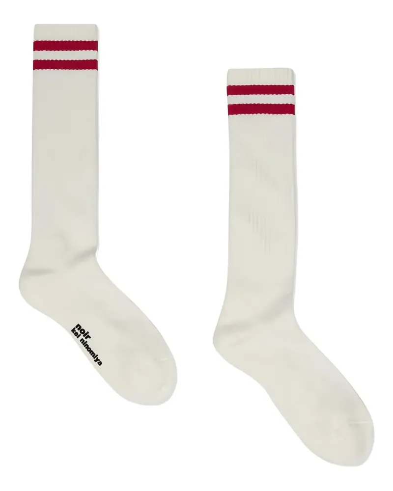 Noir Kei Ninomiya Socken mit Streifendetail - Weiß Weiß