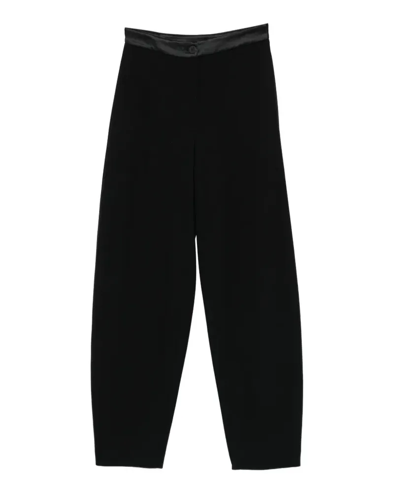 Emporio Armani satin-trim tapered trousers - Schwarz Schwarz