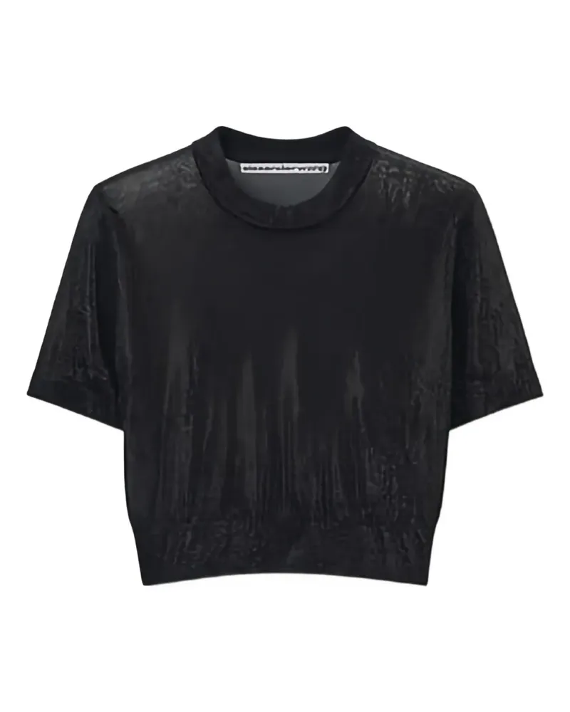 Alexander Wang Kurzärmeliges Cropped-Oberteil - Schwarz Schwarz