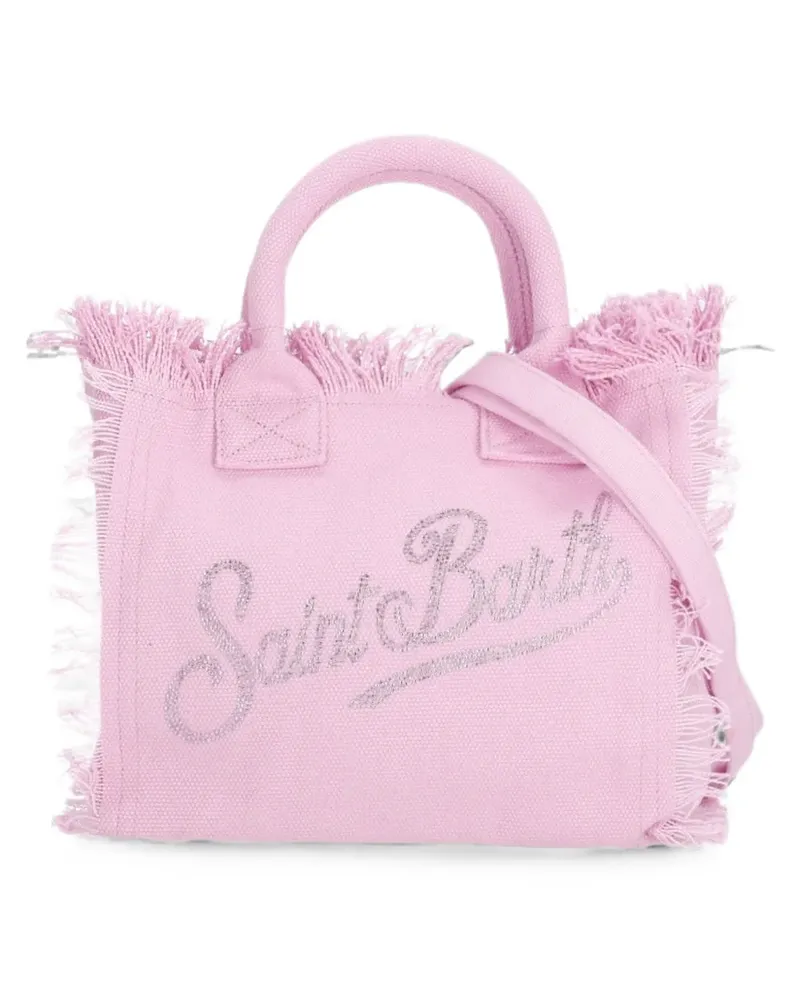 MC2 Saint Barth Colette fringe-trim glitter-logo tote bag - Rosa Rosa