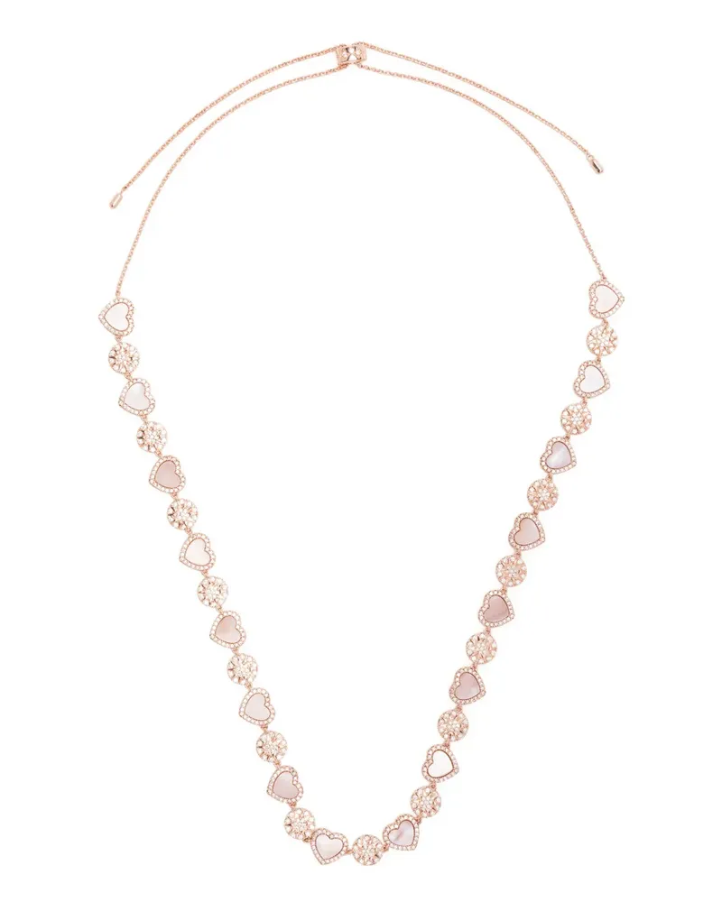 APM Monaco Heart and Dot Halskette mit Kristallen - Rosa Rosa
