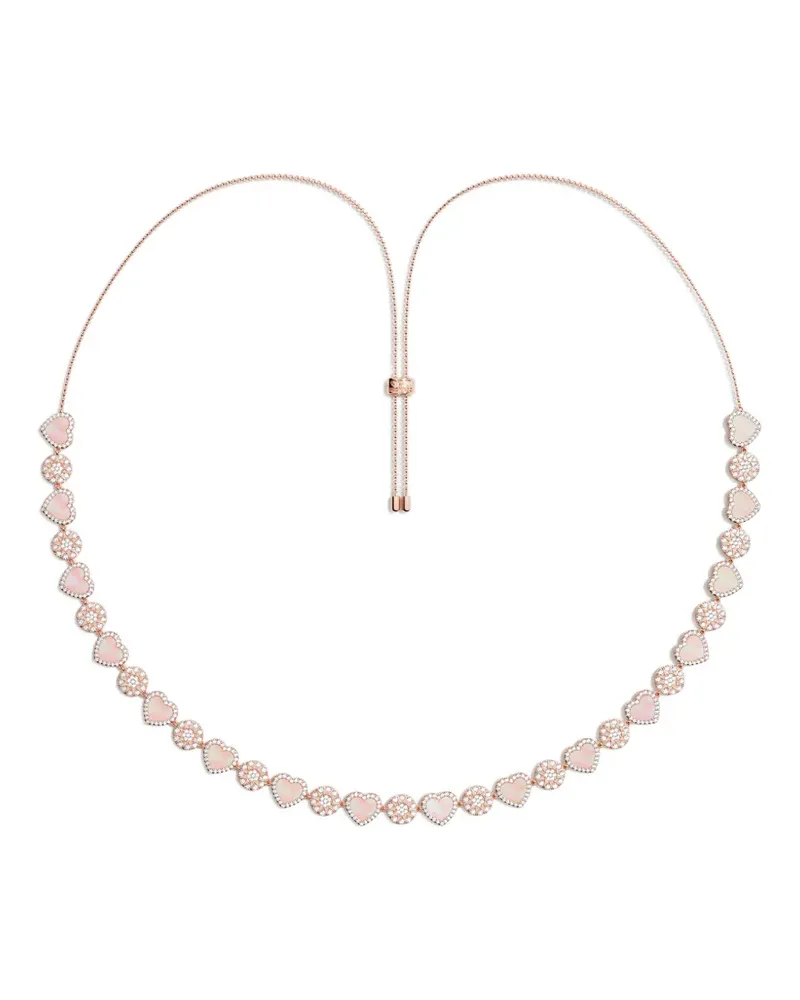 APM Monaco Heart and Dot Halskette mit Kristallen - Rosa Rosa