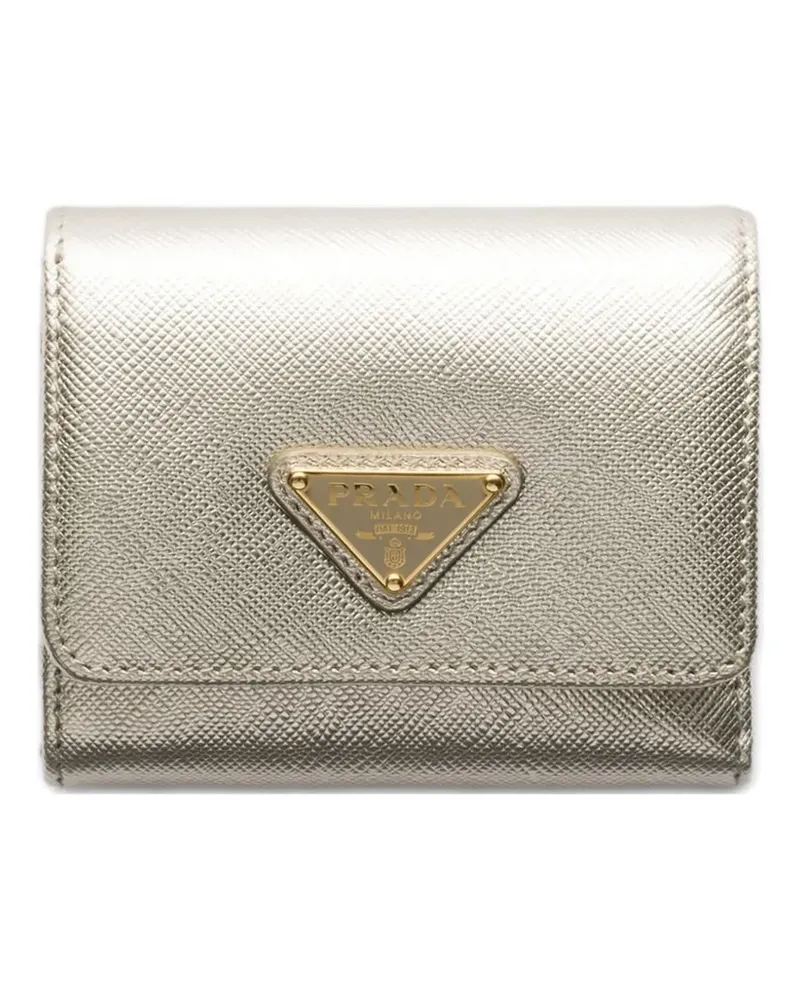 Prada logo leather wallet - Gold Gold