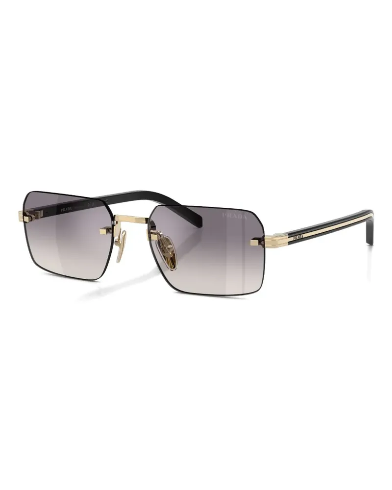 Prada Iconic-plaque sunglasses - Gold Gold