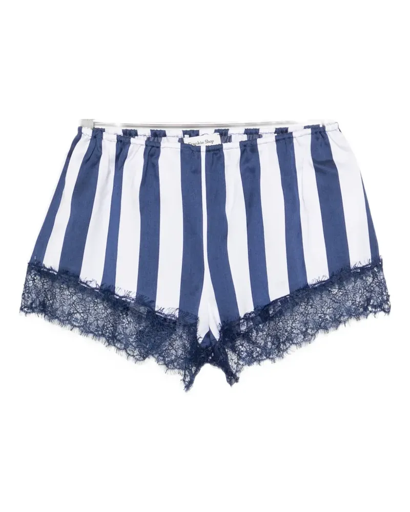 FRANKIE Shop Milos stripe lace-trim shorts - Blau Blau